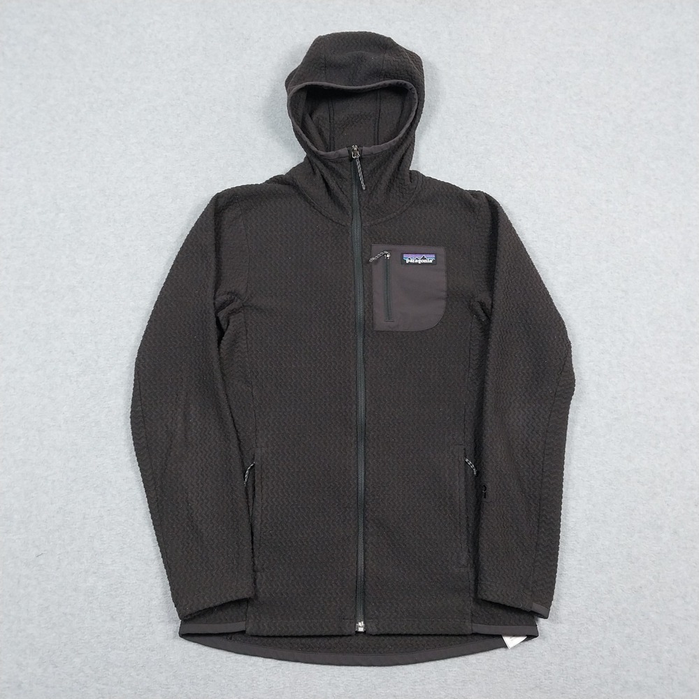 Patagonia Jacket Womens XS Black R1 Air Full Zip Hoodie Outdoors Hiking